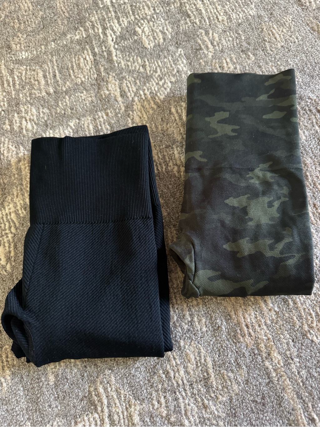 Spanx Black And Green Camo Leggings (Sold As A Set) - Never Worn